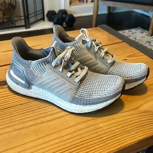 Grey adidas gym shoes